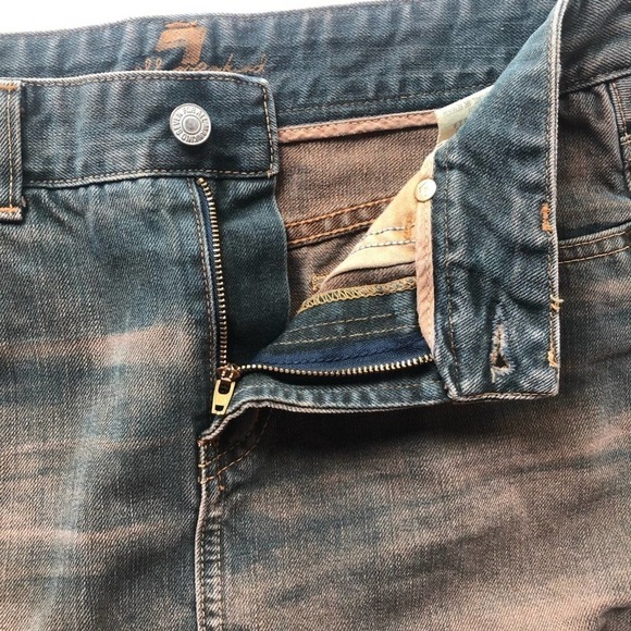 7 for All Mankind Denim Jean Mini Skirt Size 28 Blue Gray Acid Wash - Picture 4 of 13